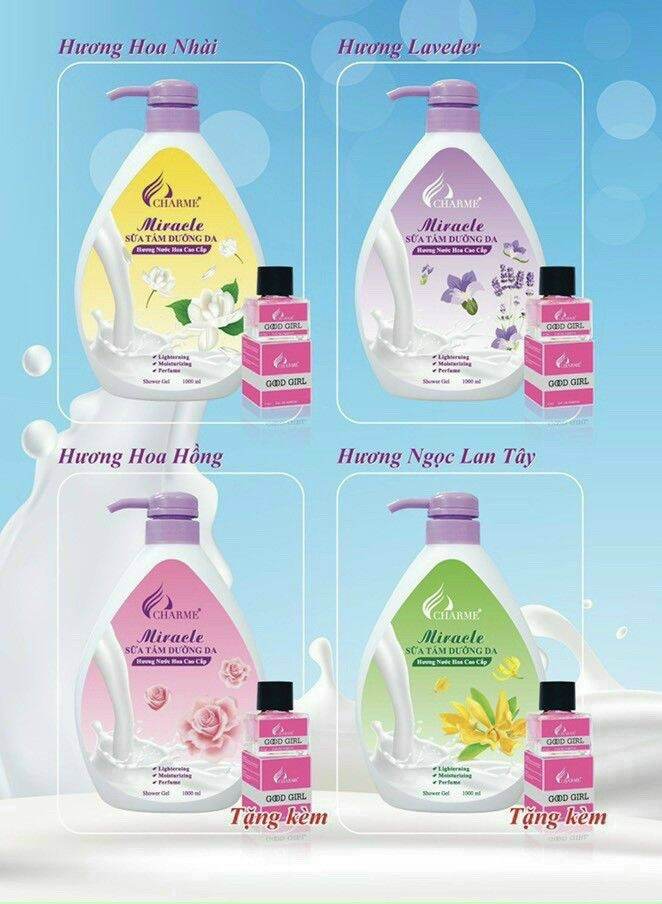 Sữa Tắm Char.me Vàng Hương Hoa Nhài 1000Ml