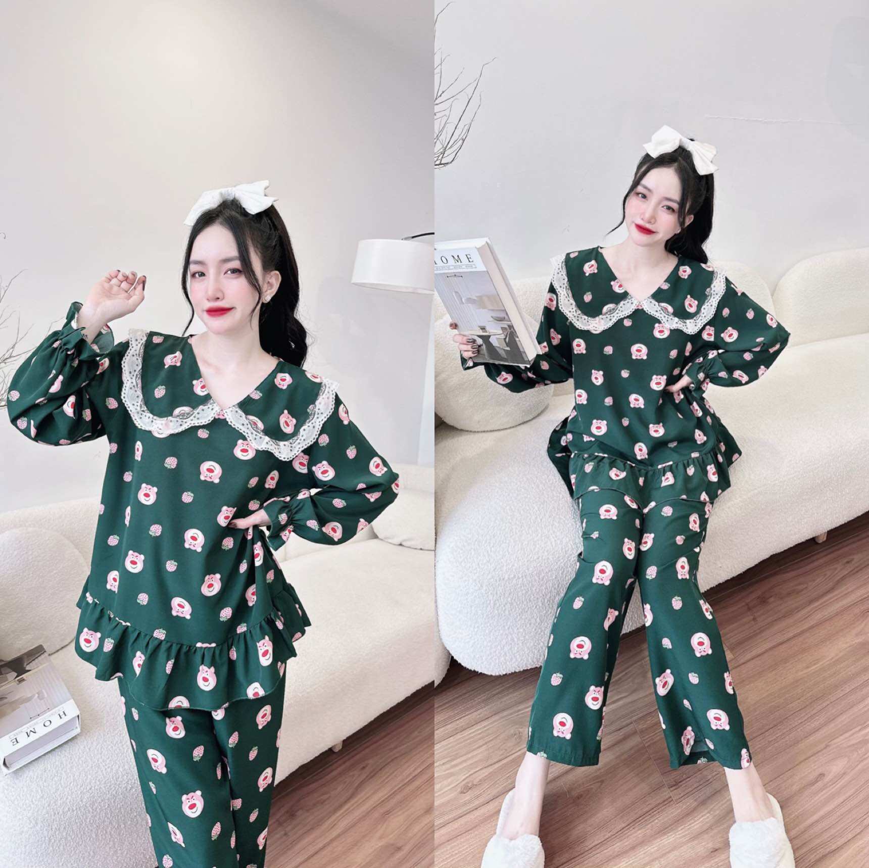 Đồ bộ lụa nhật bèo 50-100kg hoạ tiết xinh y