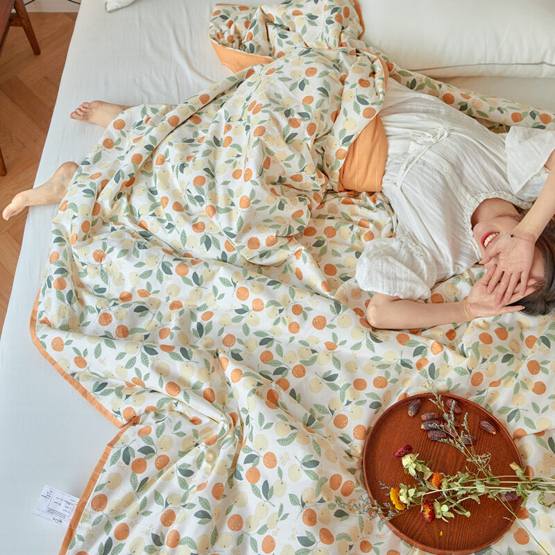 Chăn Mát Mùa Hè Có Thể Giặt Máy Chăn Điều Hòa Cotton Chăn Đôi Cotton Mẫu