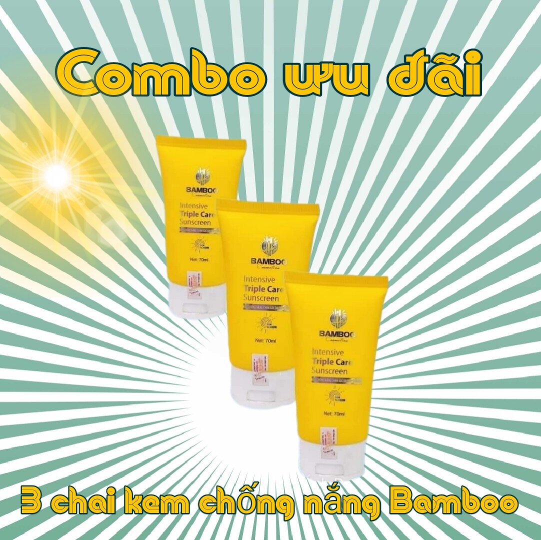 💥Ưu Đãi💥Combo sỉ 3 chai chống nắng Bamboo