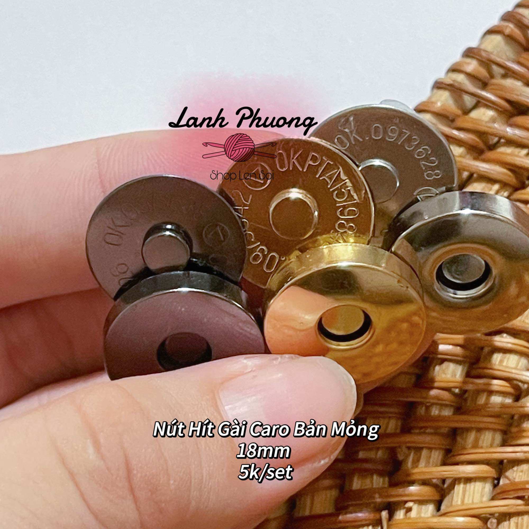 Nút Hít Gài Trơn, Bản Dầy 18mm