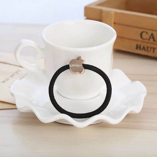 Dây cột tóc đen đính hạt style Hàn