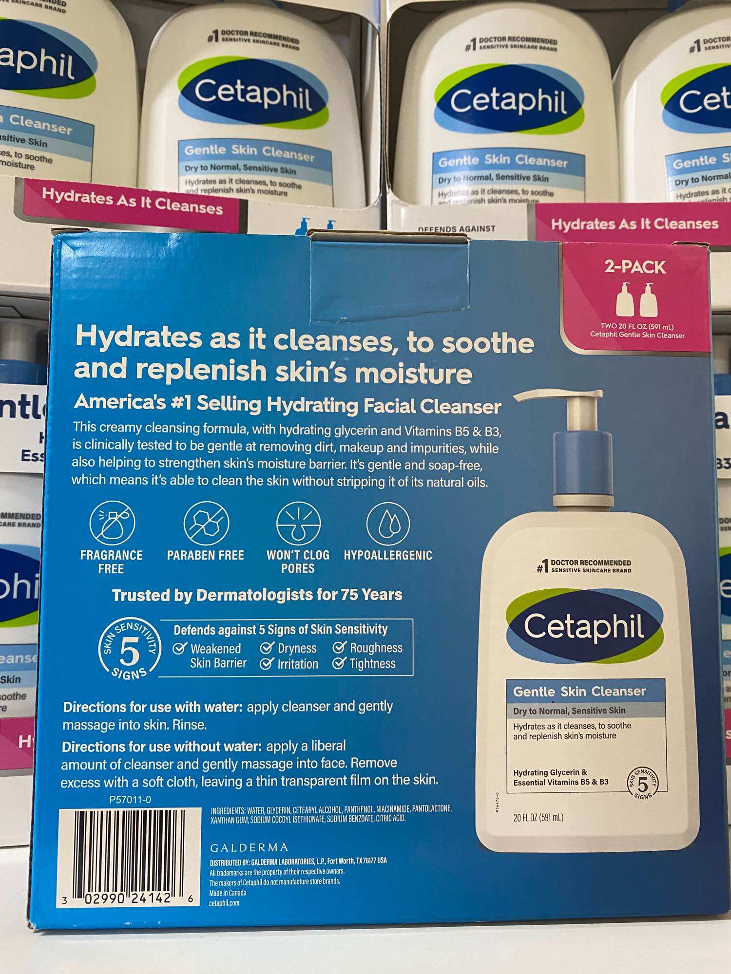 [ĐỌC KỸ MÔ TẢ - MẪU MỚI SET 2 CHAI 591ml] Sữa rửa mặt Cetaphil bản Mỹ