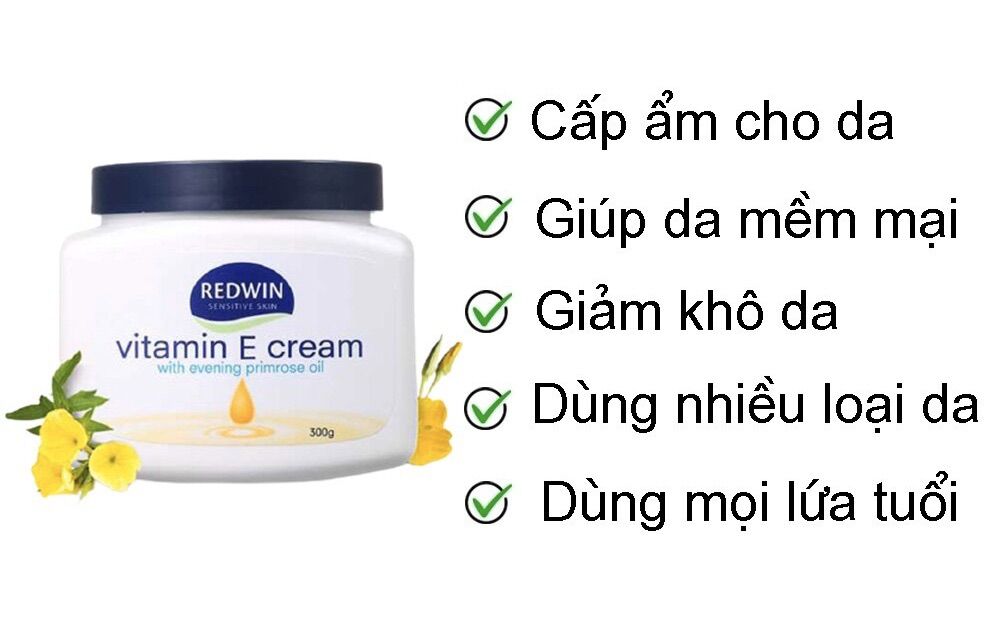 Kem dưỡng da mềm mịn REDWIN Vitamin E Cream 300g Úc