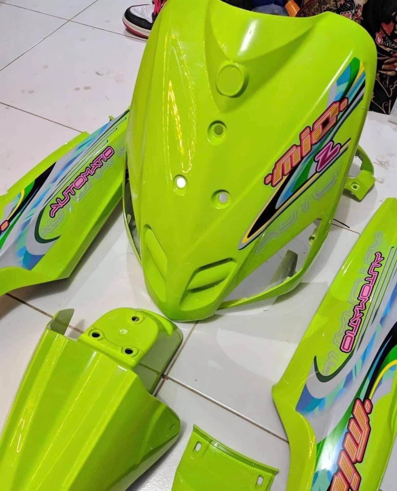 Tem xe Mio , Tem rời candy bóng cao cấp dán xe xanh , xe đen