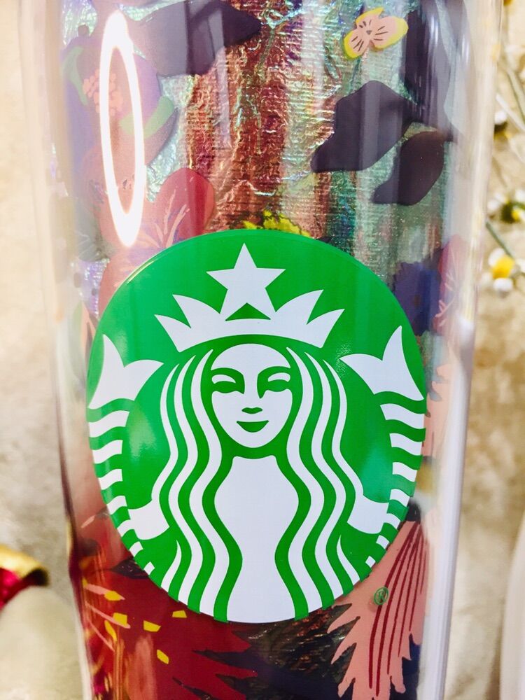 [ Store Mỹ ] Ly Nhựa Starbucks Floral Foil 710ml