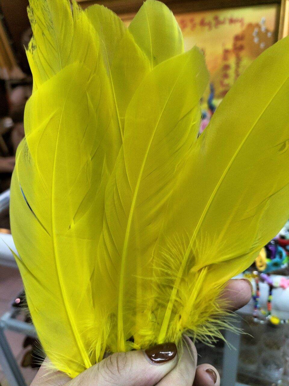 Lông gà nhân tạo trang trí làm handmade