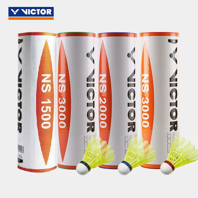 VICTOR NS3000/2000 Nhựa Bóng Cầu Lông Nylon Chống Gió Bền Bỉ 6 Quả VICTOR Victory Sport Fitness Fans