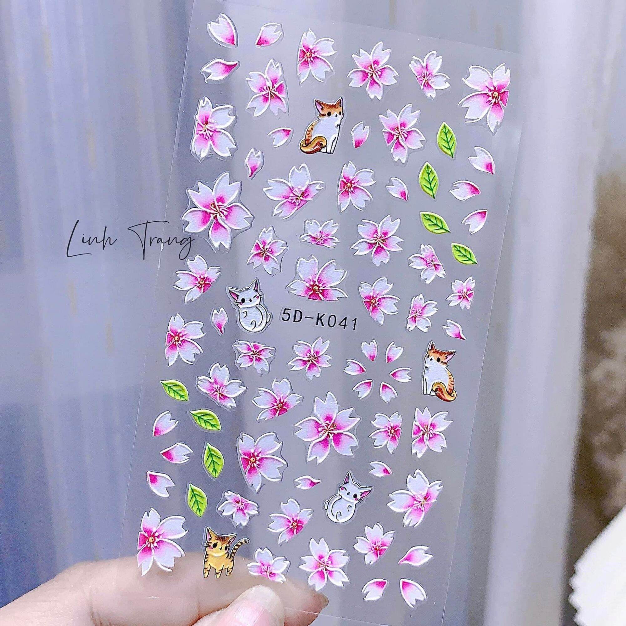 Sticker lụa Sticker 5D dán móng trang trí nail cao cấp