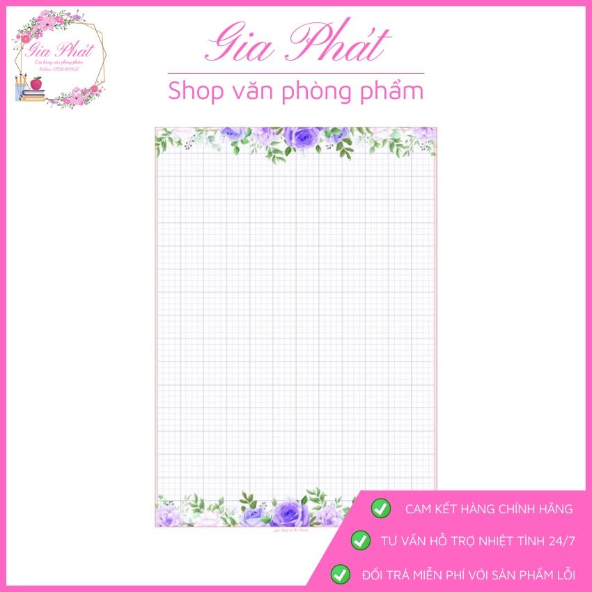 Sổ luyện chữ Hoàng Ngọc ⚡ CAO CẤP ⚡ vở ô ly đứng 3mm và 4mm, caro và kẻ ngang