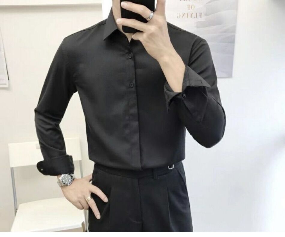 Áo Sơ Mi Nam Kiểu Mới Cúc Ẩn, Dáng Công Sở