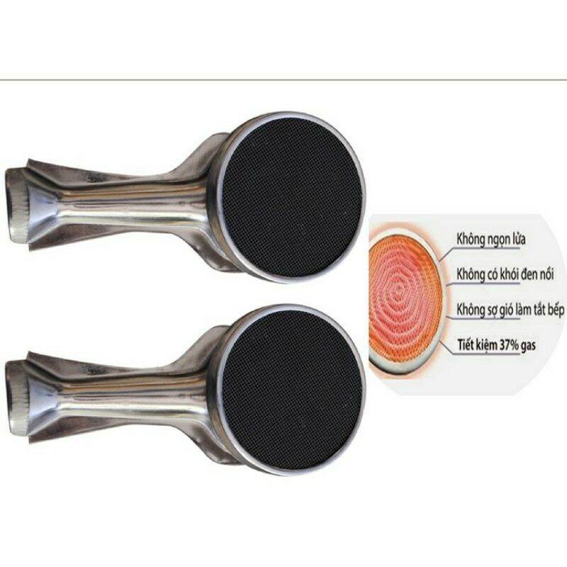 Combo 2 ống điếu + đầu đốt bếp ga hồng ngoại đường kính 9.4cm