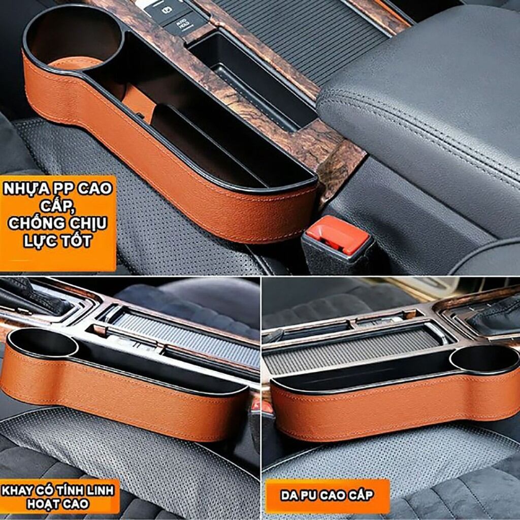Khay để đồ khe ghế ô tô cao cấp