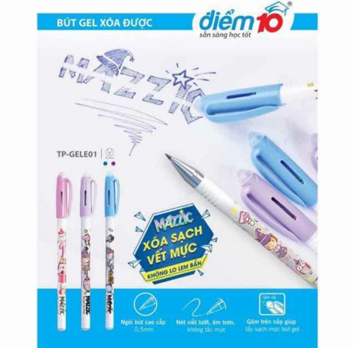 Bút Gel xóa được TP-GELE01 (THIÊN LONG - Điểm 10)