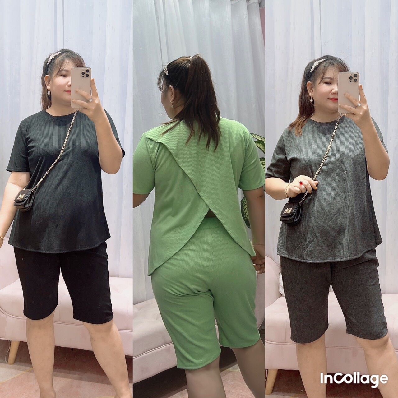 Sét ngố xẻ lưng chất thun gân bigsize nữ 68-95kg
