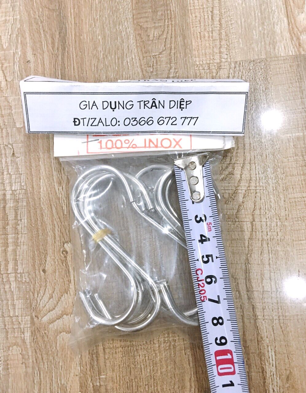 Combo 10 móc treo inox chữ S nhiều size