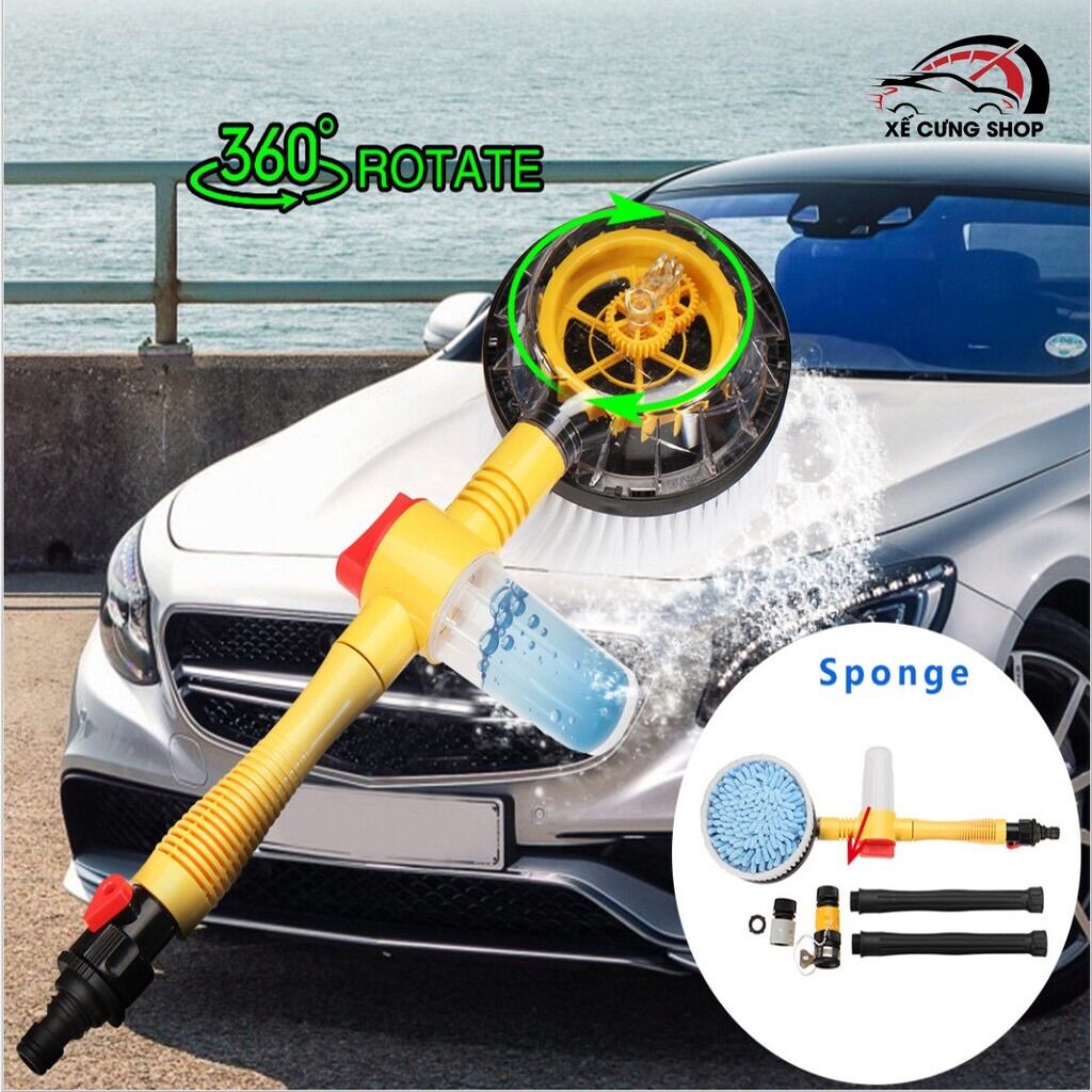 Chổi Rửa xe - Chổi Lau Xe Ô Tô Xoay 360 Độ Tiện Lợi, Sử Dụng Dễ Dàng Giúp Tiết Kiệm Công Sức Mỗi Khi Lau Rửa
