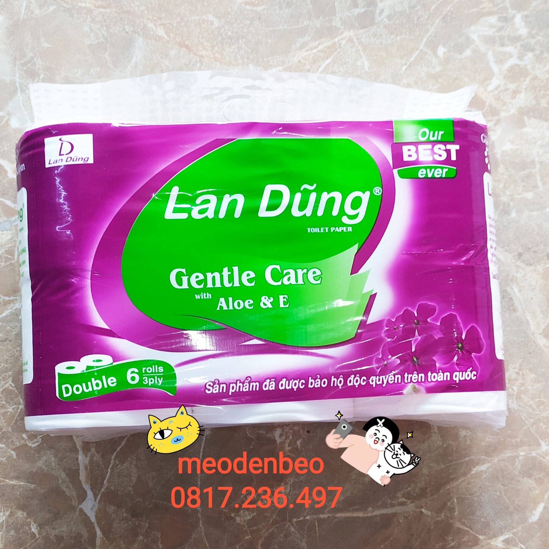 Giấy vệ sinh Lan Dũng lốc 6 cuộn không lõi