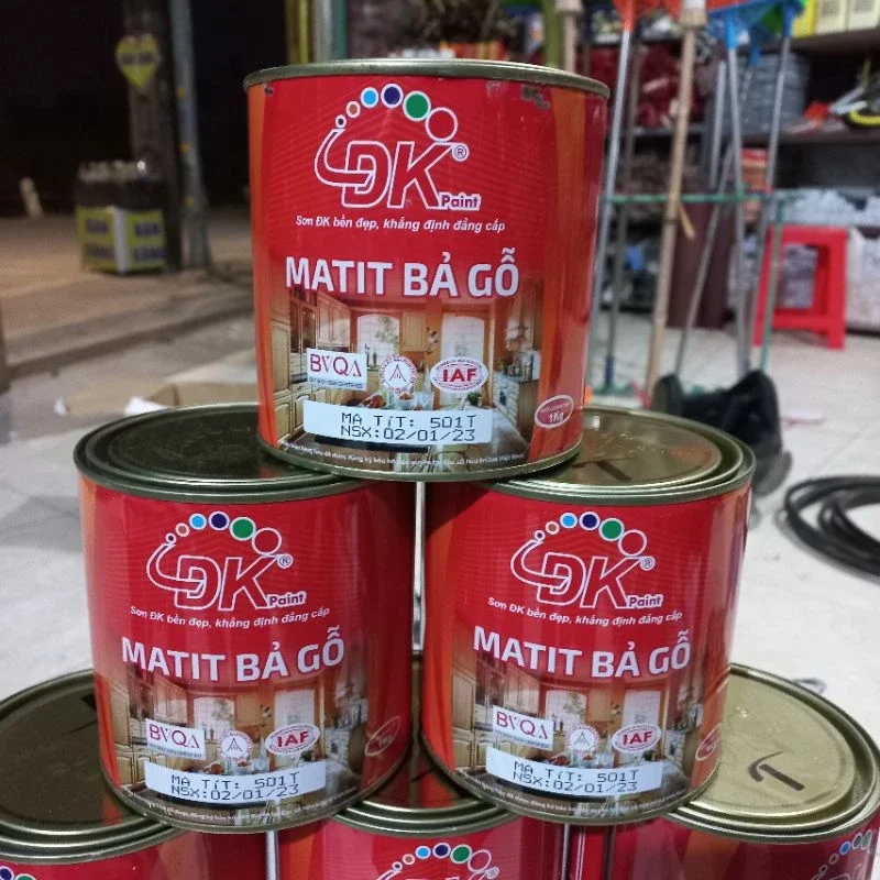 MATIT BẢ GỖ - Sơn bả che khuyết điểm gỗ ĐẠI KIỀU ,sơn chít ngành mộc phòng mối mọt lớn 1kg