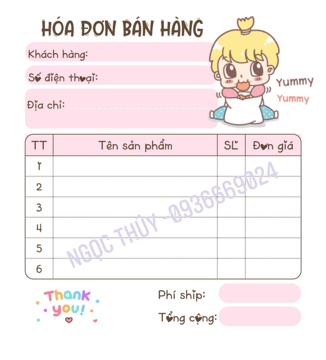 BILL HOÁ ĐƠN MINI ( 1 CUỐN - 2 LIÊN)