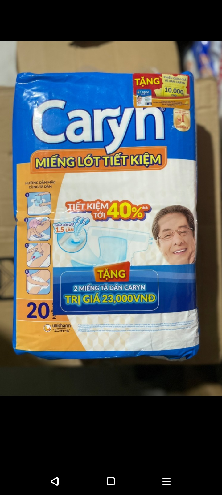 Tặng 2 miếng tã dán Miếng lót bổ sung caryn 20 miếng  miếng lót caryn tiết