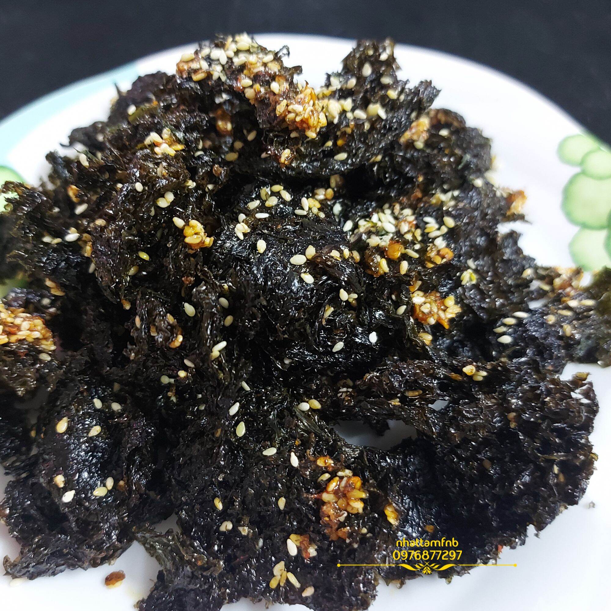 Rong biển sấy ớt ăn liền 100g, rong biển sấy ớt không tỏi ăn vặt