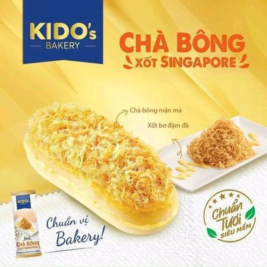Combo 5 cái bánh Mì Chà Bông xốt Singapore 55gr KiDo's