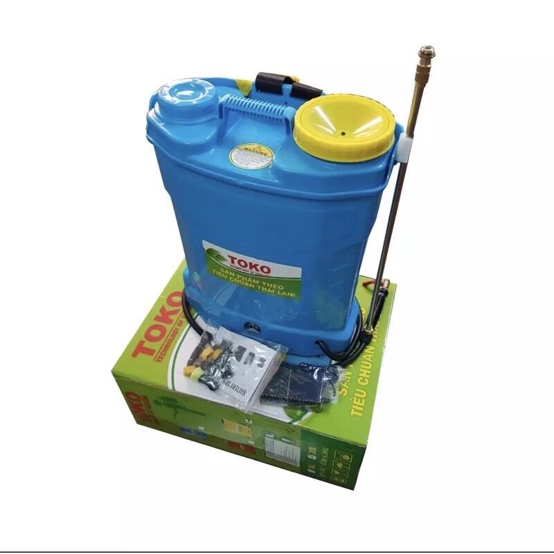 BÌNH XỊT ĐIỆN BƠM ĐƠN 16LÍT TOKO 12/8Ah