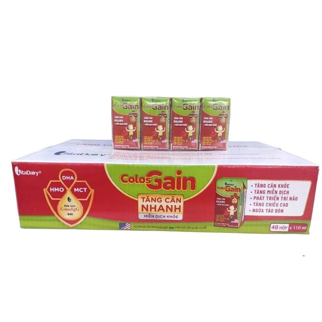 Thùng 48 hộp sữa bột pha sẵn colosgain 110Ml