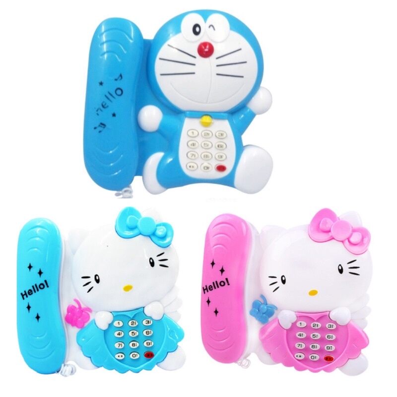 Đồ chơi điện thoại bàn mèo Kitty dùng pin có nhạc