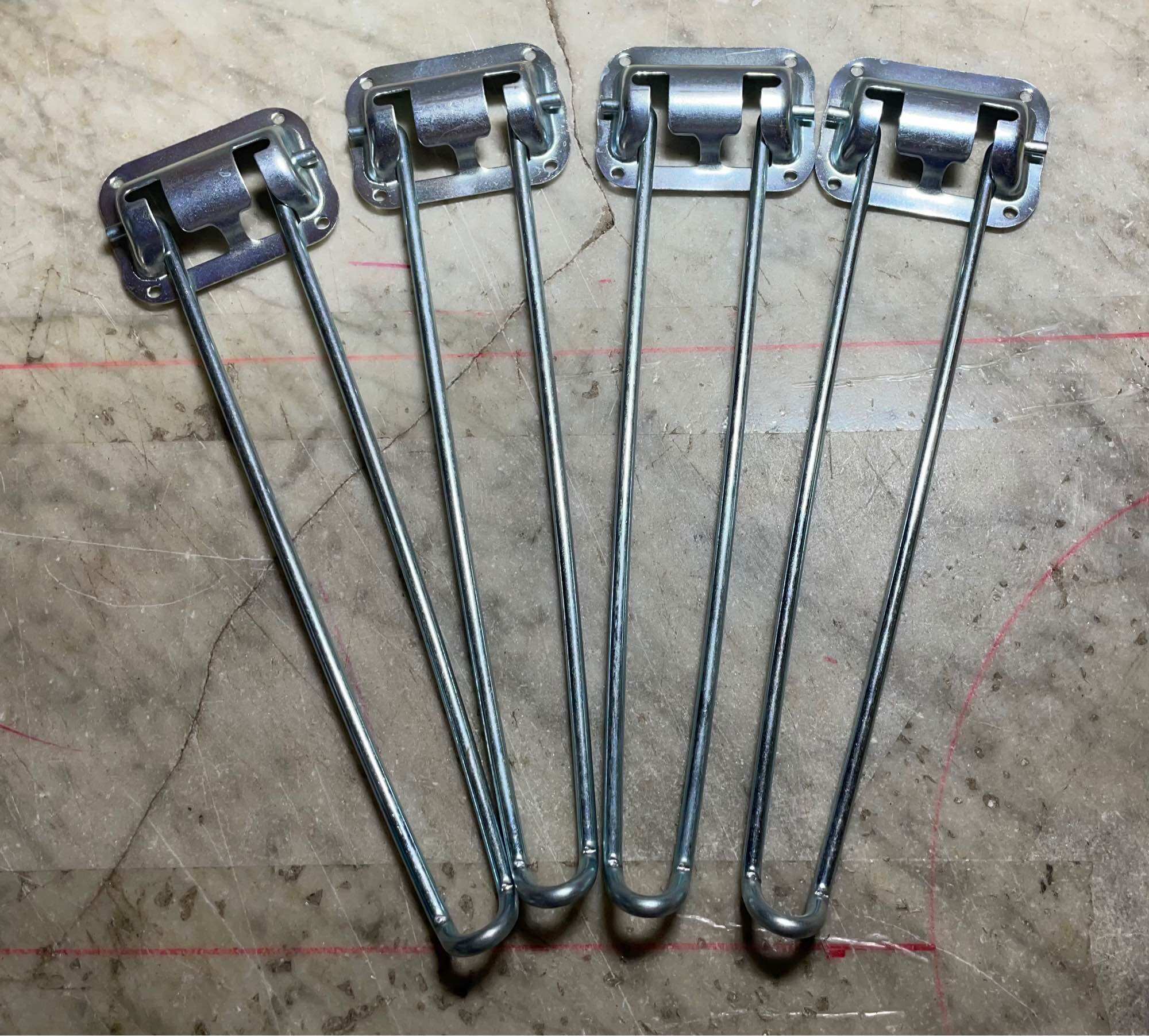 Bộ 4 chân bàn xếp sắt xi 28 cm kèm vít