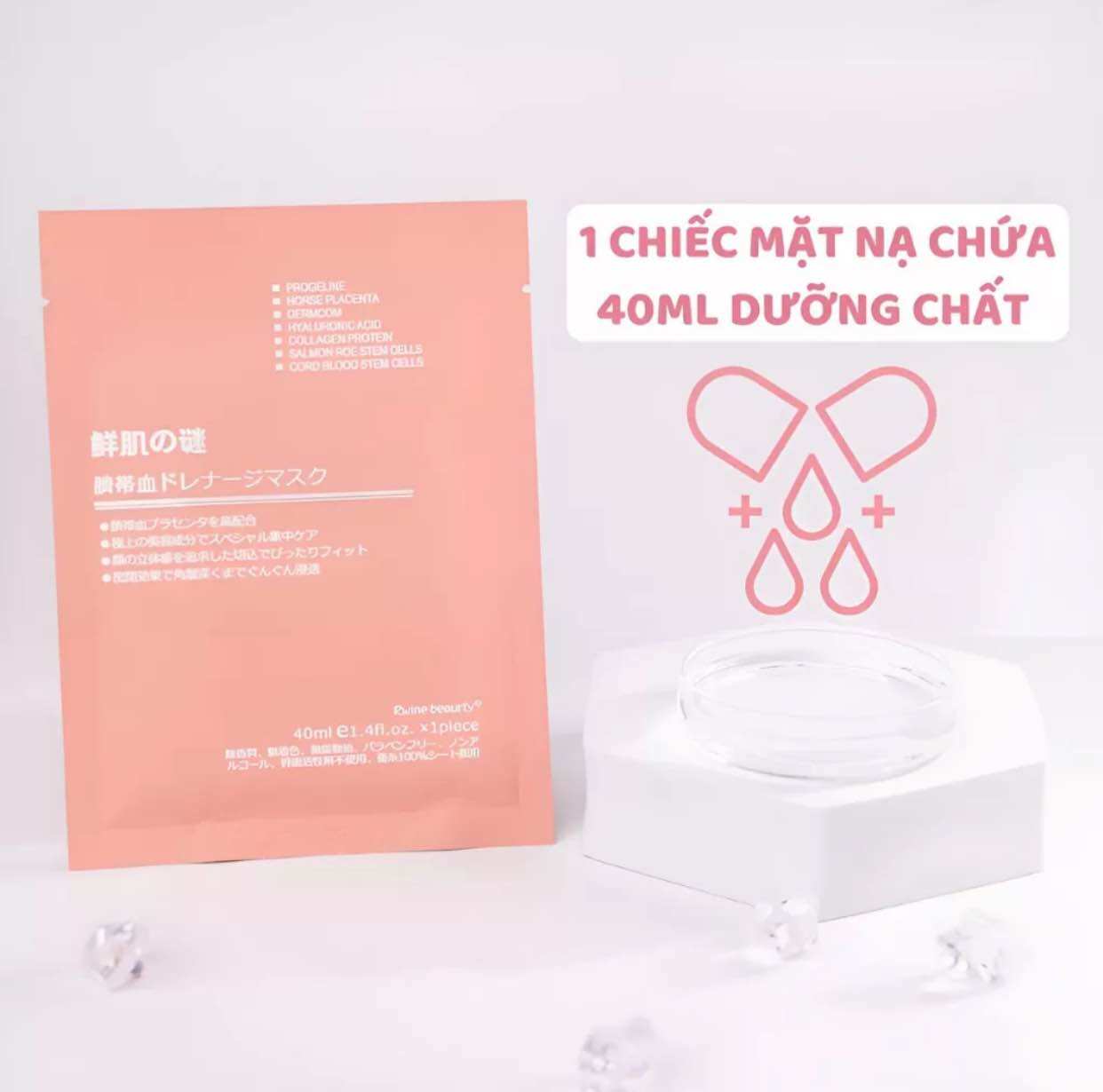 Combo 10 miếng mặt nạ dưỡng da RWINE BEAUTY PLACENTA MASK
