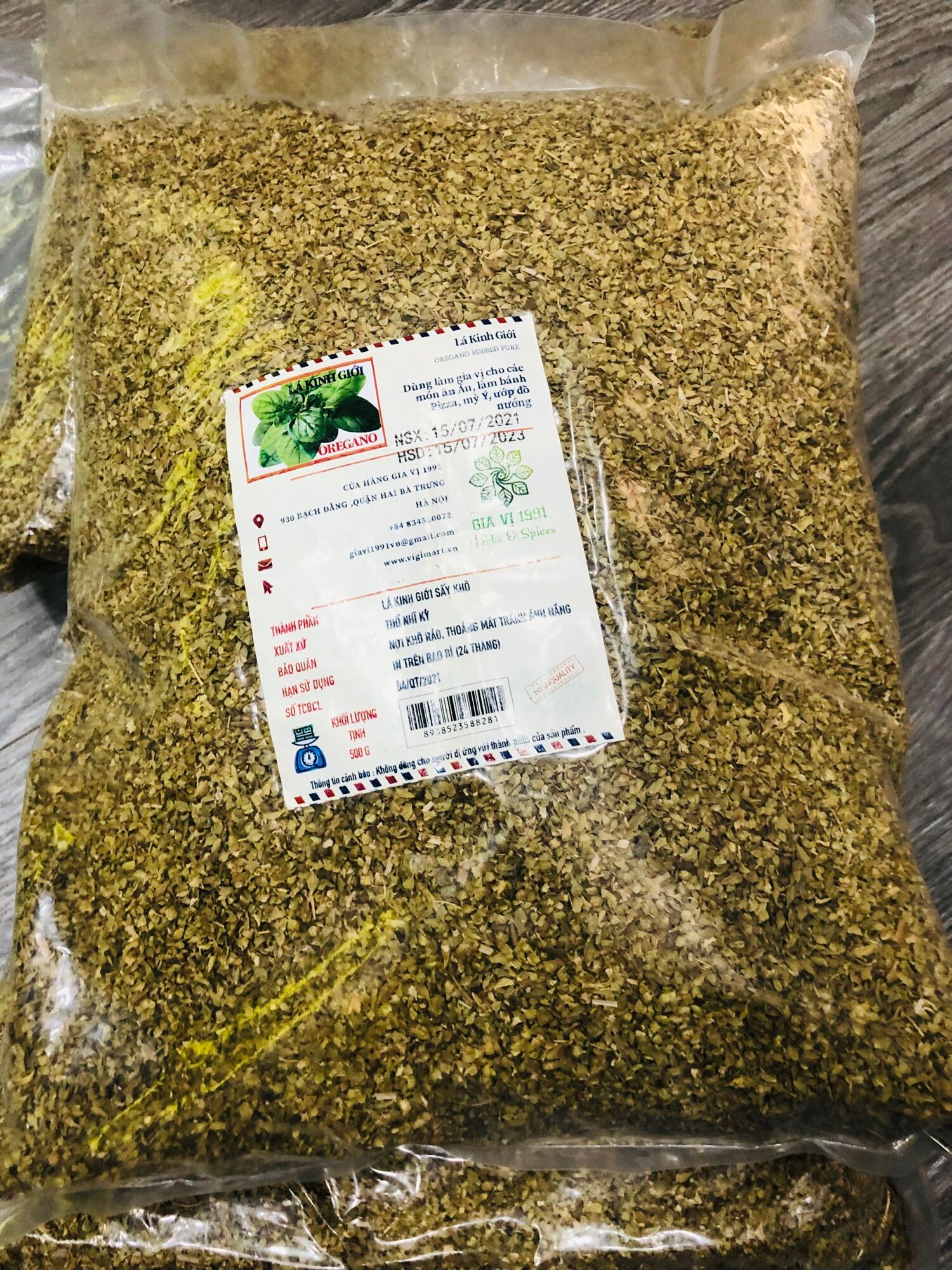 SỈ LÁ OREGANO BỊCH 500g ( dùng làm pizza , mỳ ý  , pho mai que  , bánh mỳ bơ tỏi …