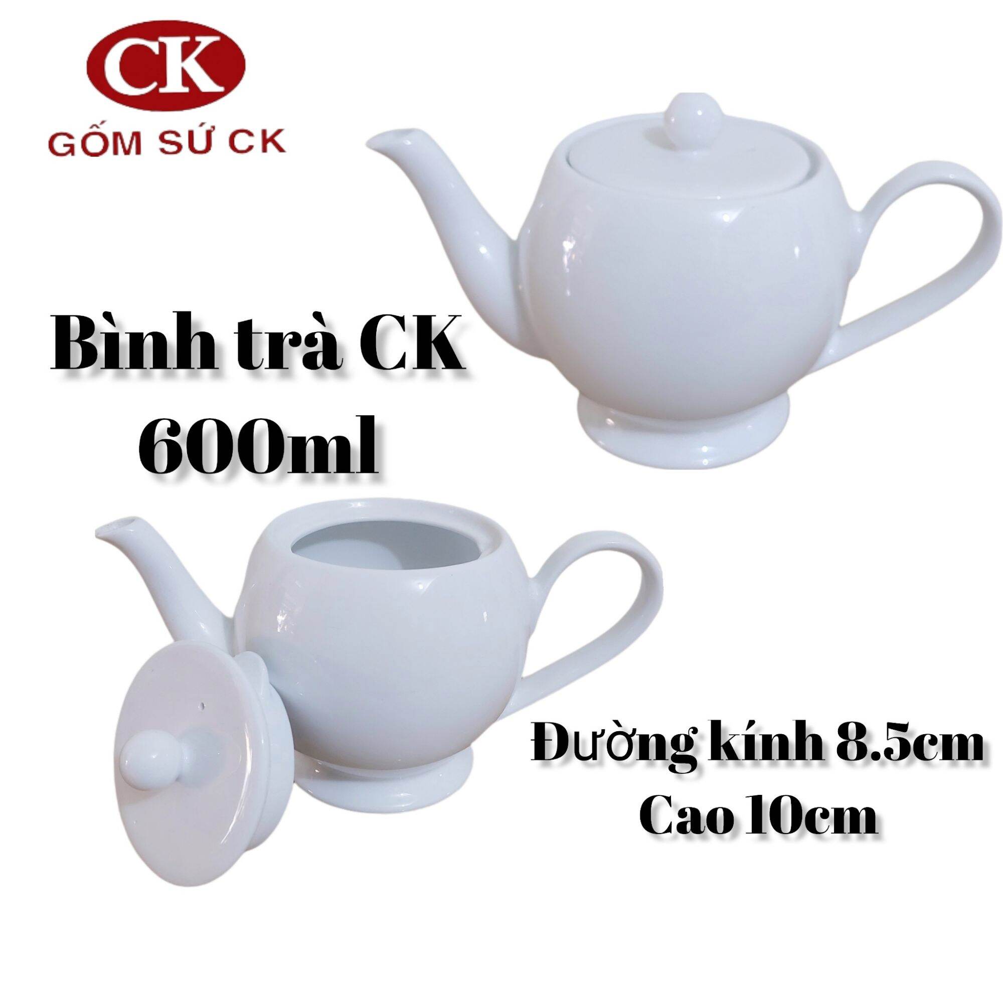Bình trà gốm sứ CK Việt Nam 600ml