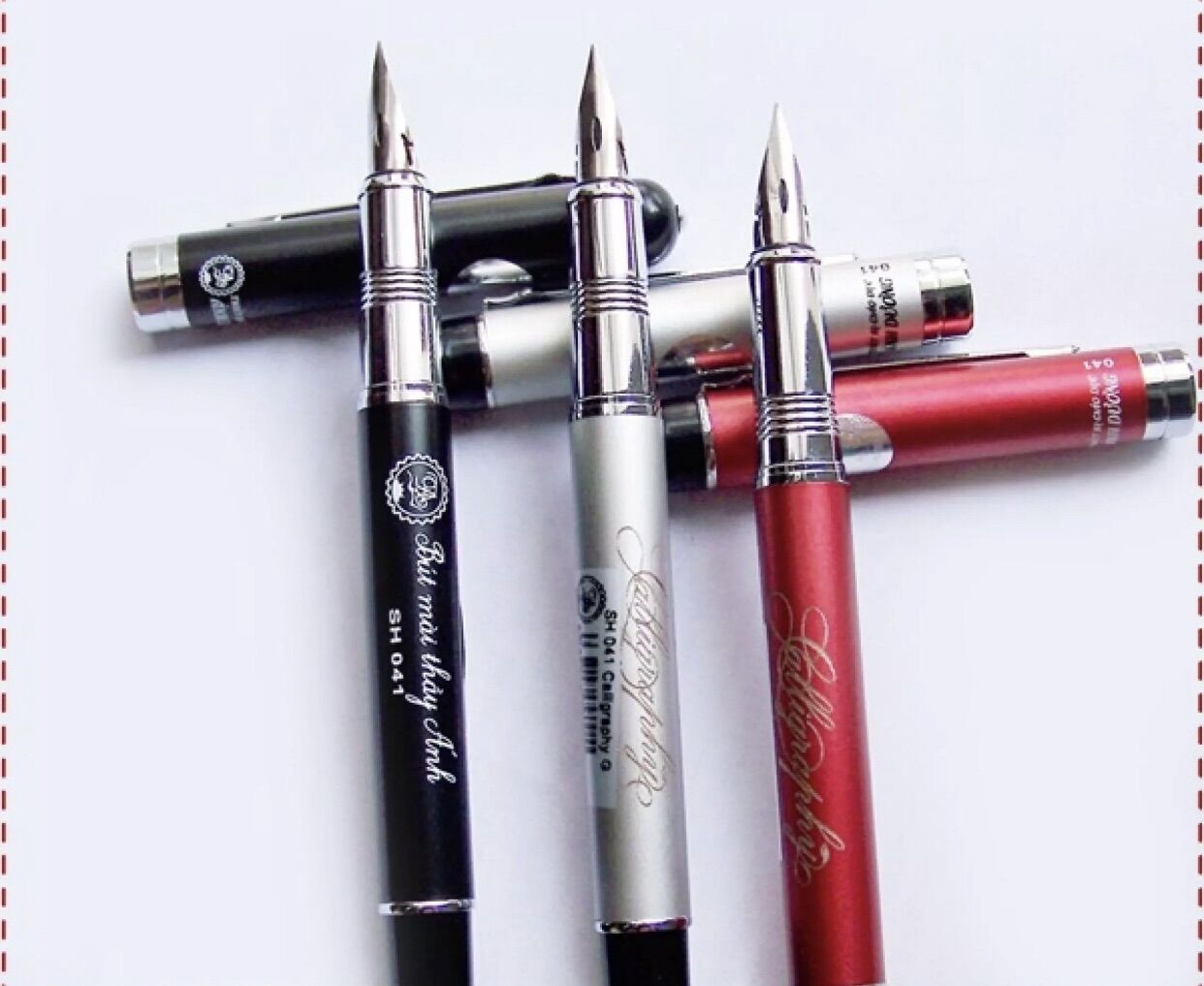 Bút Thầy Ánh chính hãng SH041, bút luyện chữ đẹp, ngòi caligraphy cao cấp G trắng