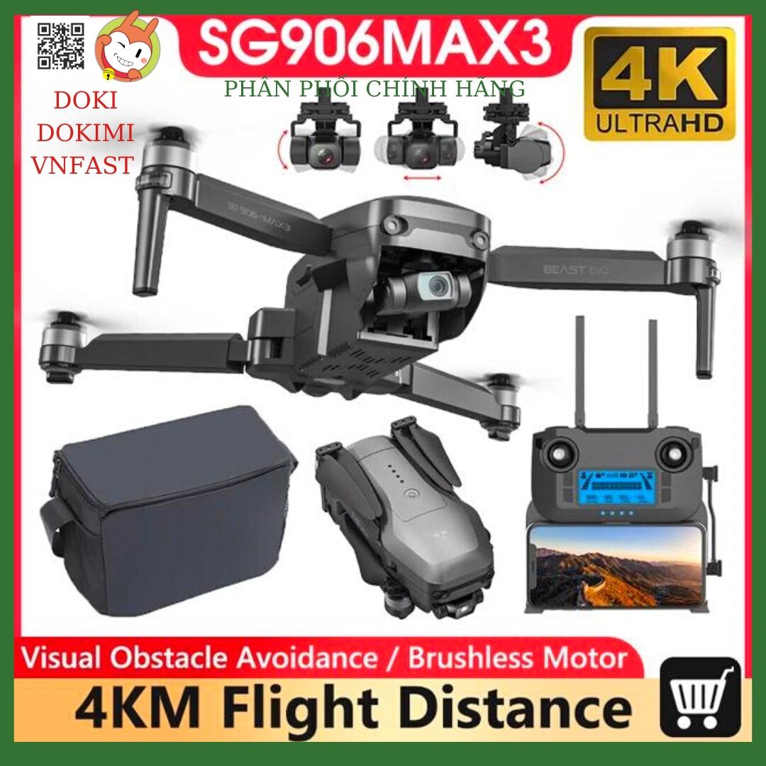 Flycam ZLL Sg906 MAX 3 - cảm biến va chạm- gimbal 3 trục 4K - BH3T