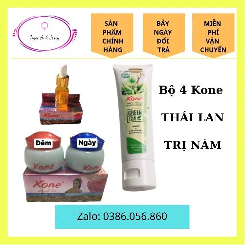 Kem Kone cặp ngày và đêm Thái Lan - Serumnám Kone - Sửa rửa mặt trà xanh Kone