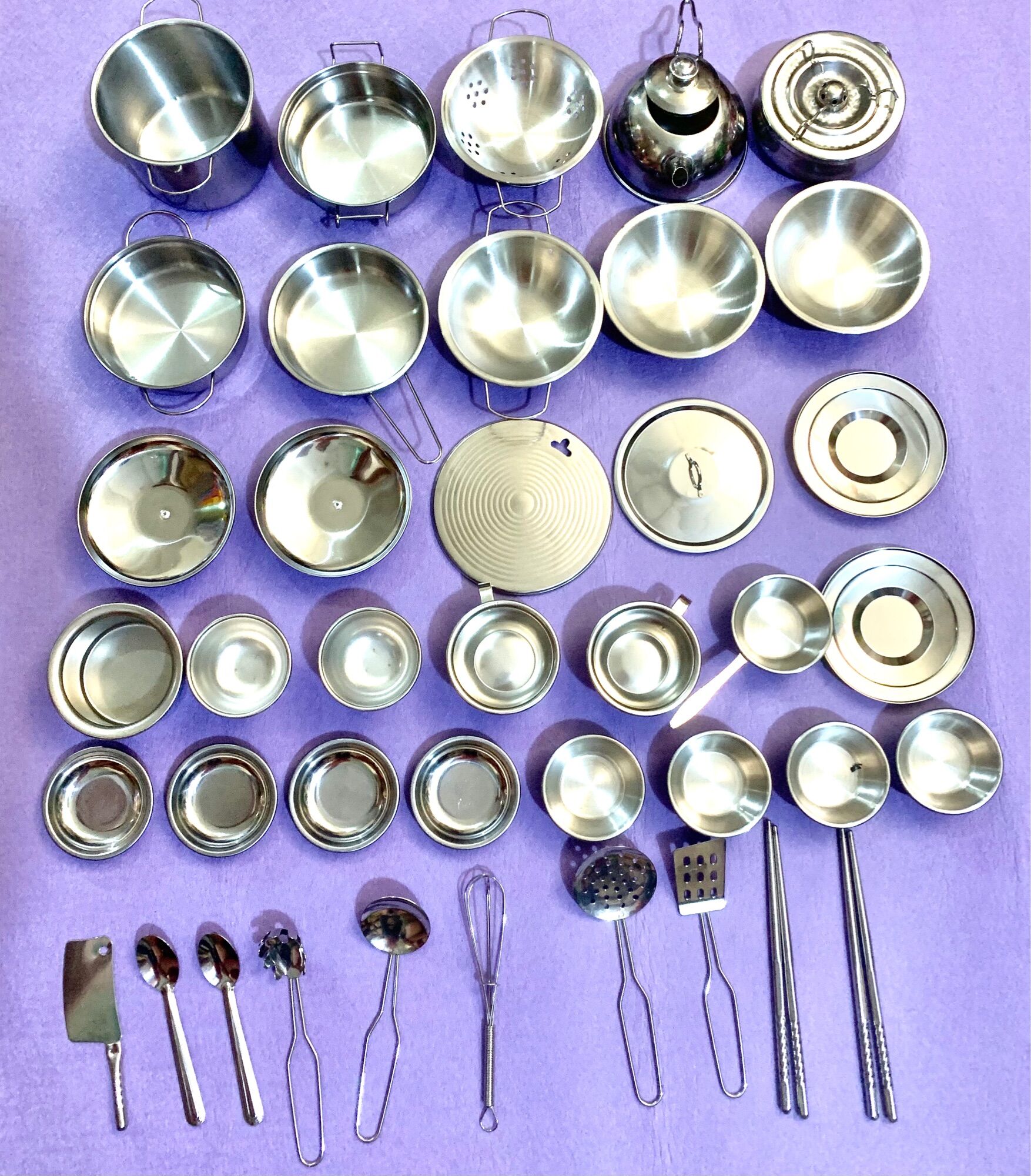 Đồ chơi nấu ăn inox (40 món)