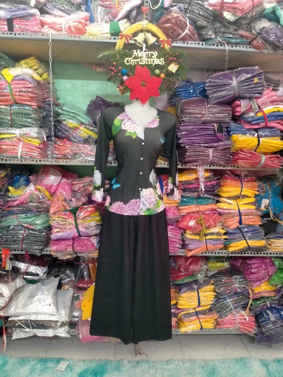 áo bà ba in hoa 4d k có  quần