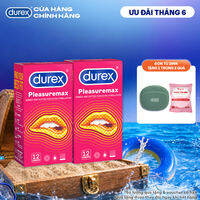 Bộ 2 hộp bao cao su Durex Pleasuremax gân gai, size 56mm, 12 bao/hộp