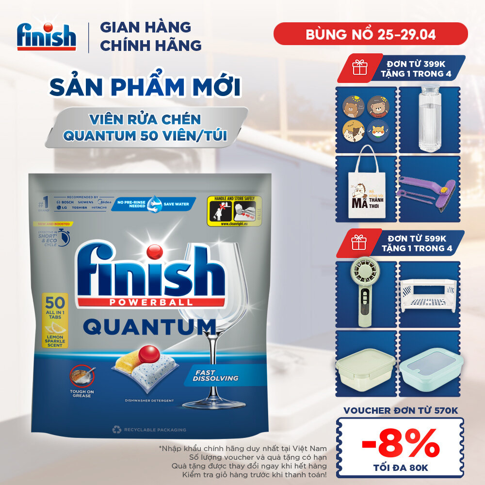 Viên Rửa Chén Bát Finish Powerball Quantum 50 viên