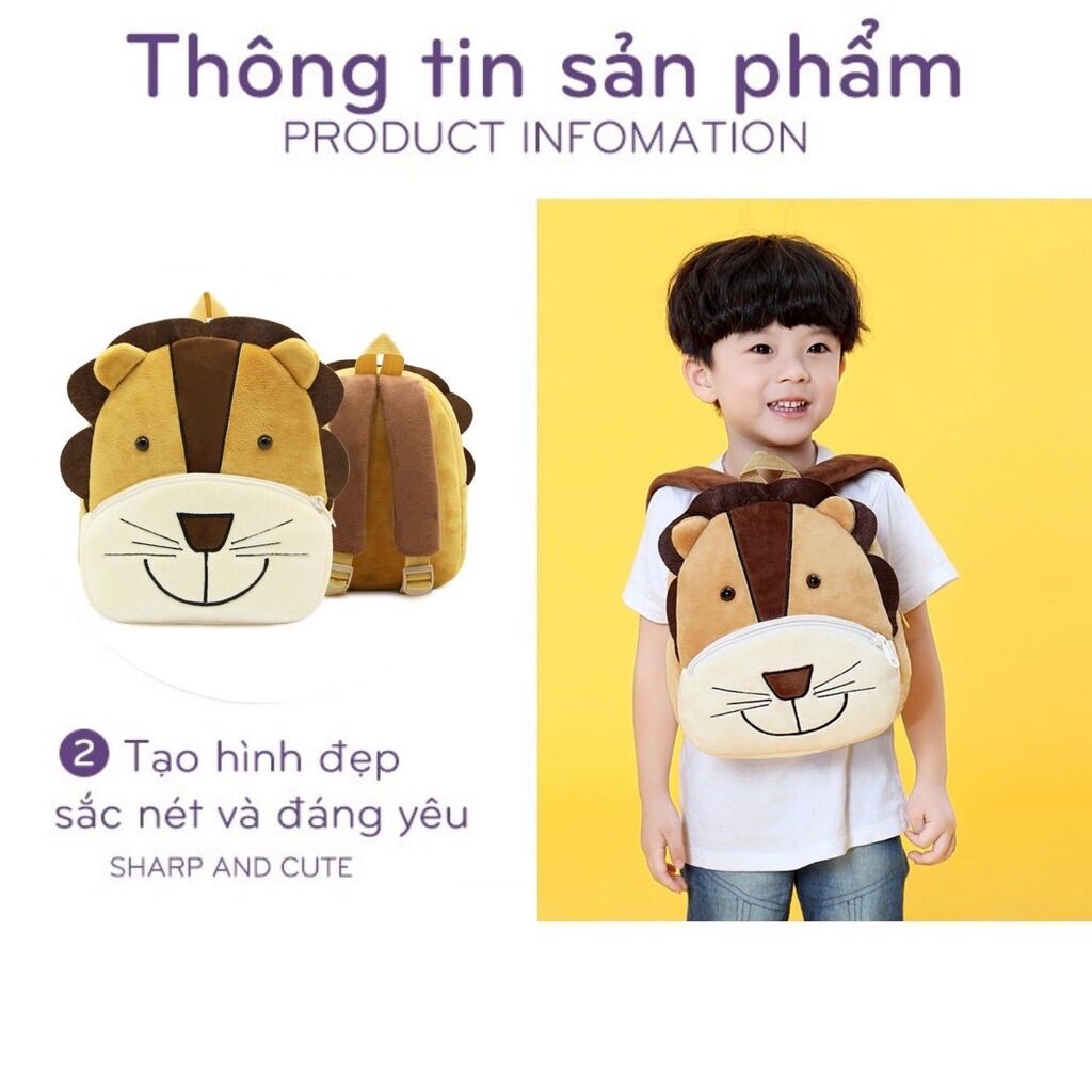 Balo Kakoo hình thú cho bé đi học mầm non