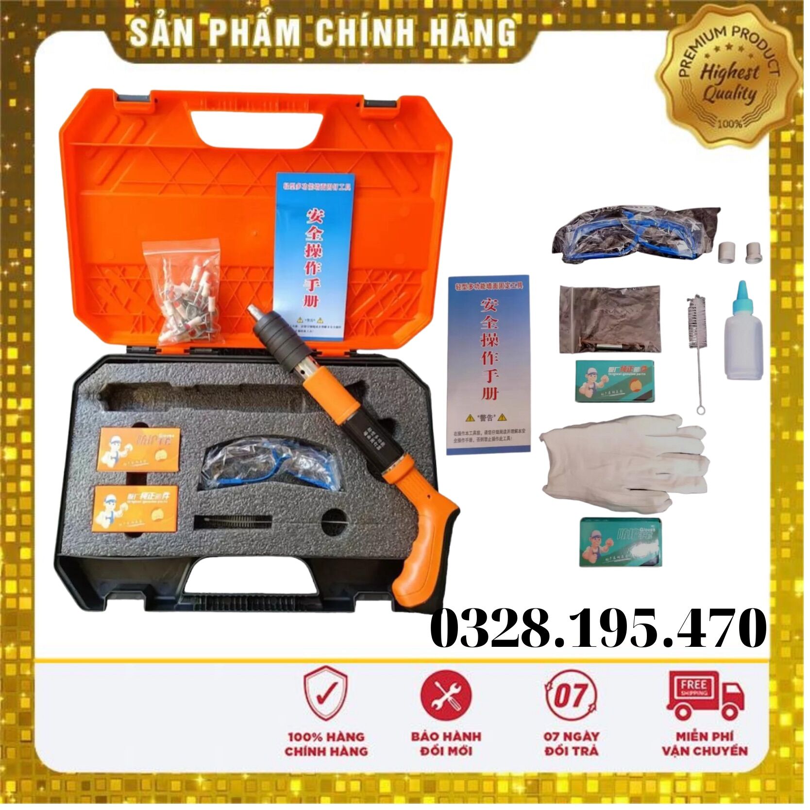 Súng bắn Đinh bê tông tặng kèm 50 đinh
