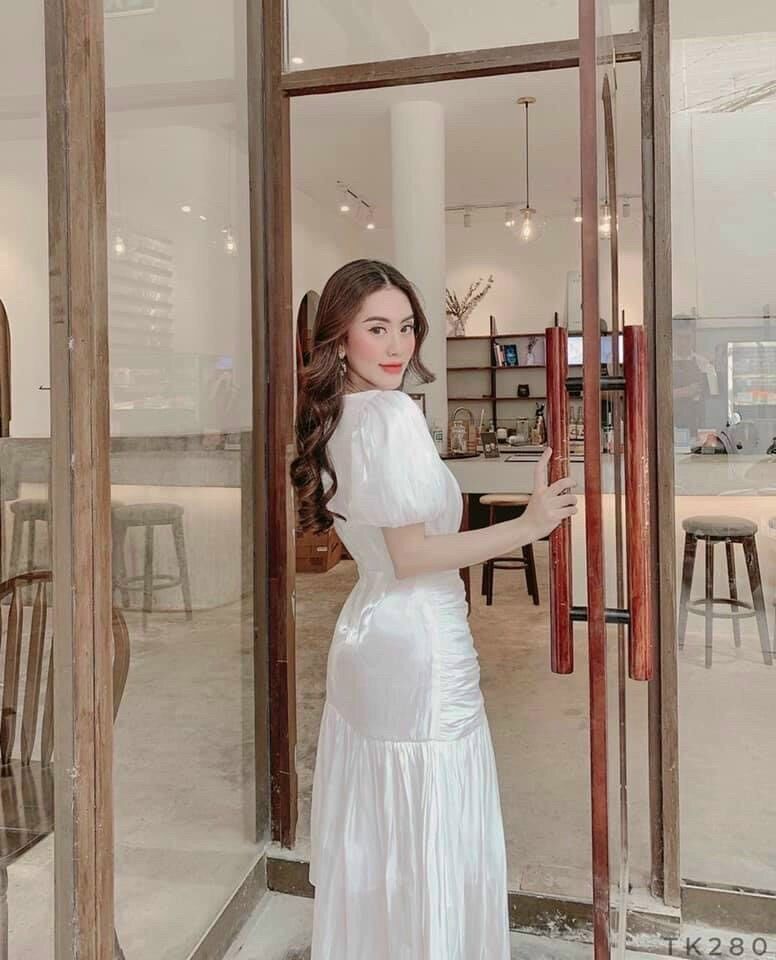 ĐẦM TAY BỒNG VOAN TƠ CỔ TRÒN(CÓ 2 MÀU ĐỦ SIZE SML)