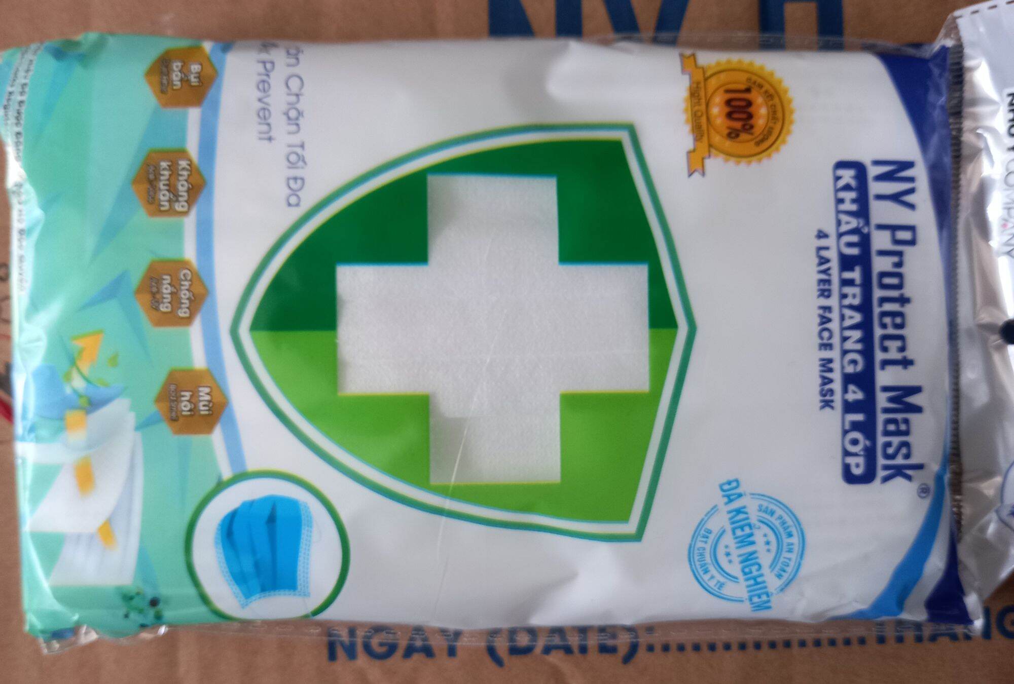 KHẨU TRANG Y TẾ NHƯ Ý ( NY PROTECT MASK ) 4 LỚP ( 1 HỘP 50 CÁI MÀU TRẮNG )