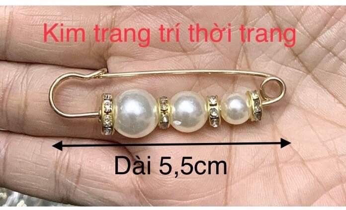 Kim băng đính 3 hạt trai trang trí trên quần áo