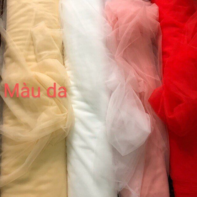 Vải lưới tutu mềm mịn màu da khổ 1mx1m5