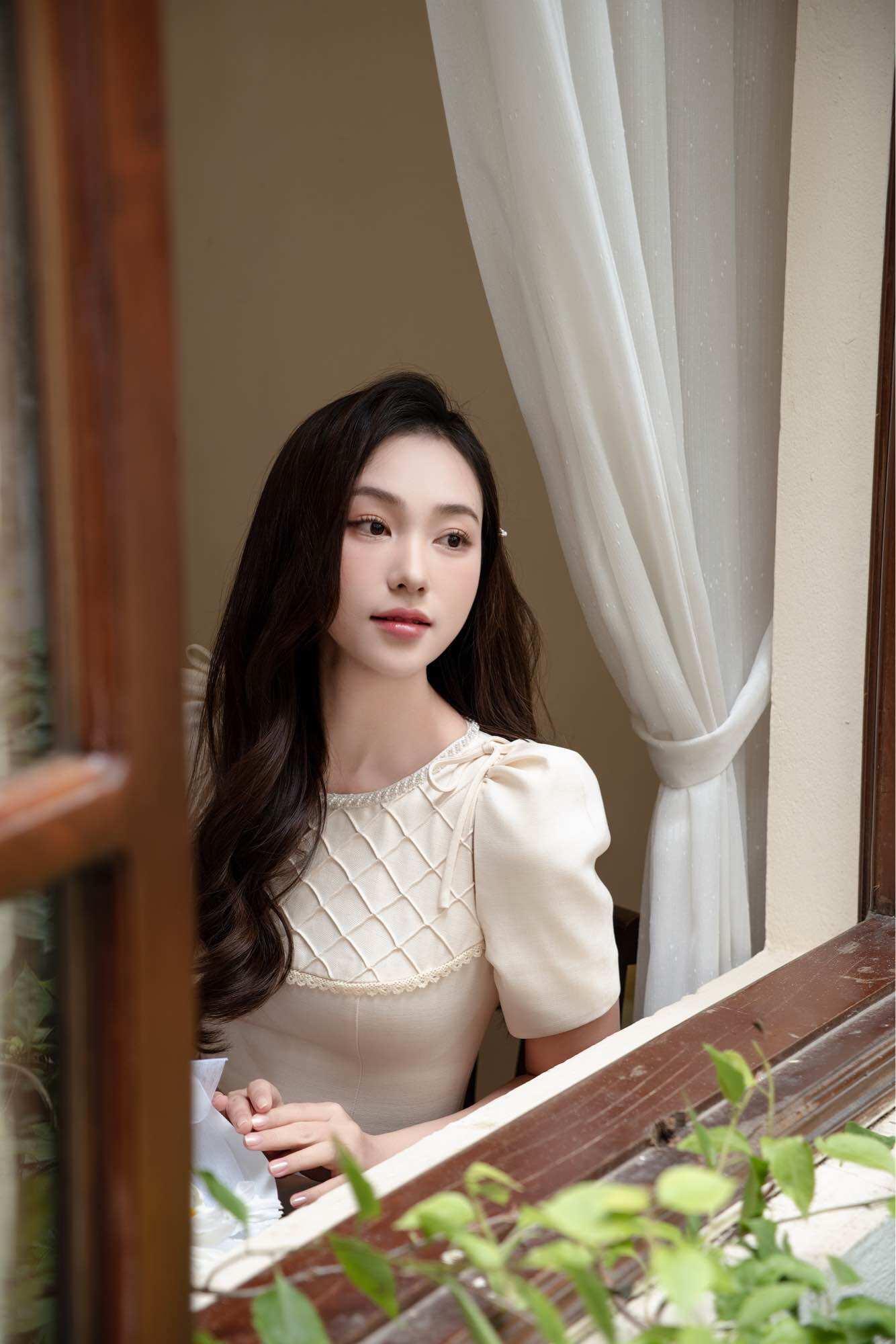 CÉLESTE - Váy Linen Pearl Dress