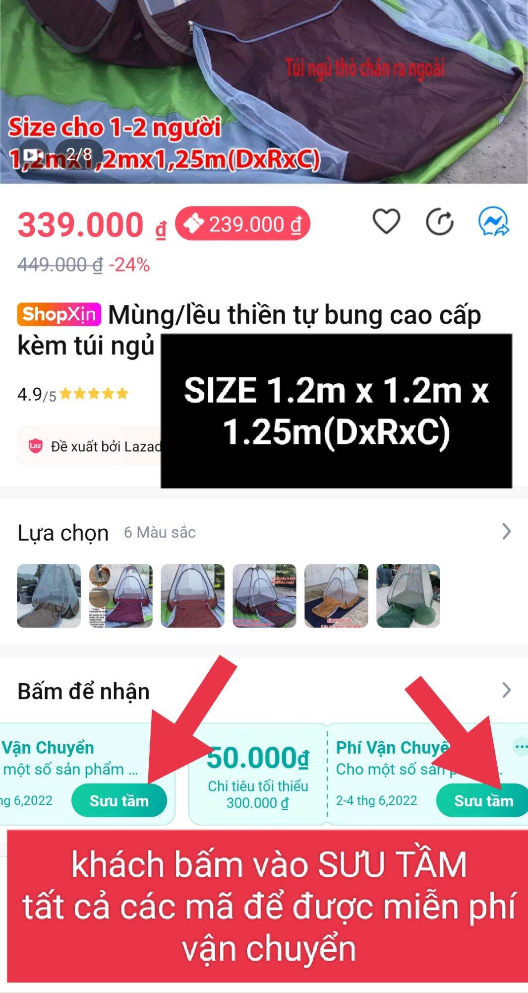Mùng/lều thiền tự bung cao cấp kèm túi ngủ