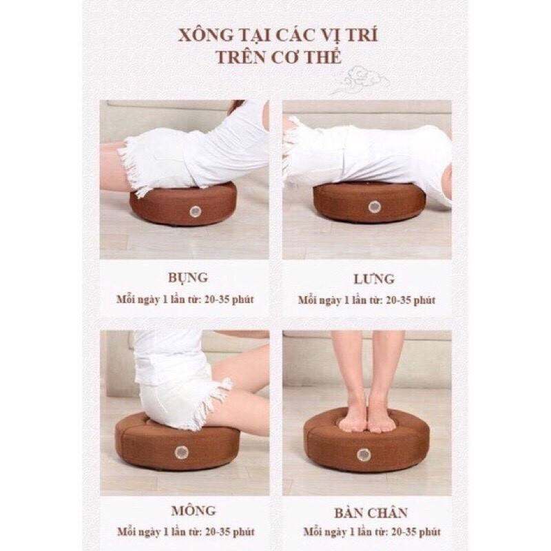 Đệm ngồi xông ngải cứu.Đệm xông cứu ngải có nút điều chỉnh nhiệt độ